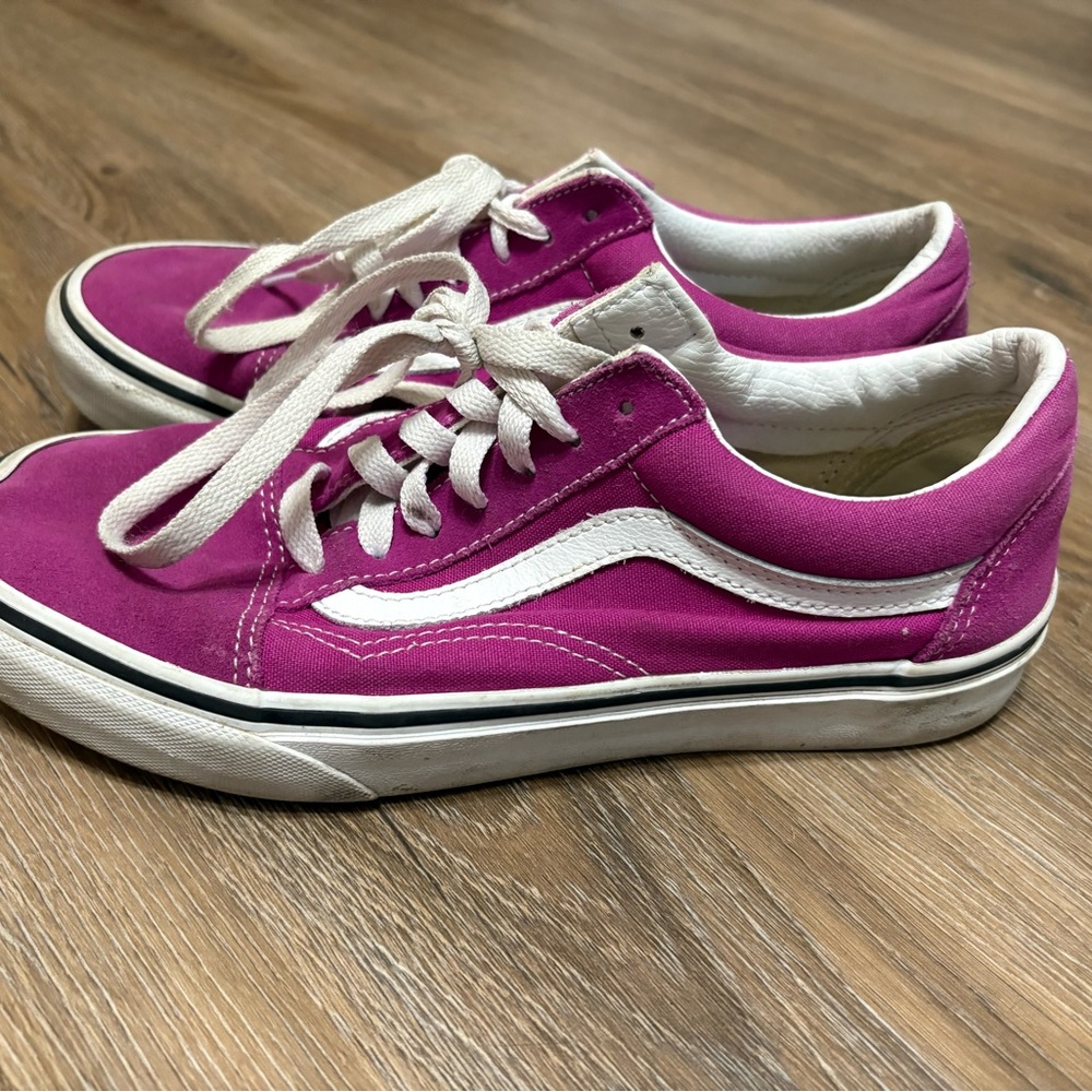 Vans Pink and White Women's Shoes